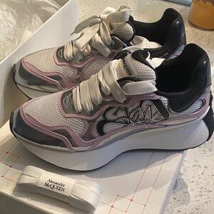 Alexander McQueen Women's Sneakers - White, Pink, and Black